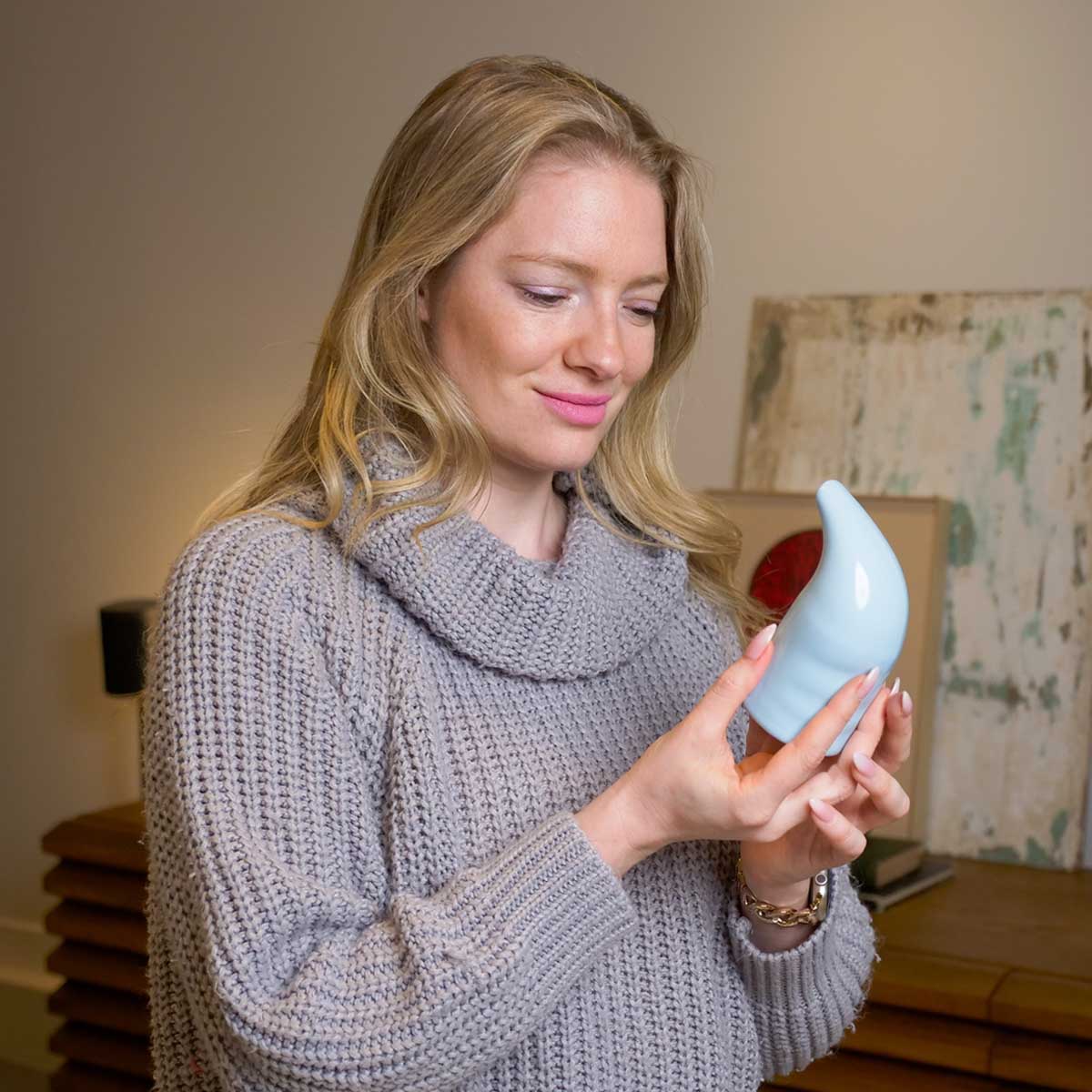 Woman holding Himalayan Salt Inhaler