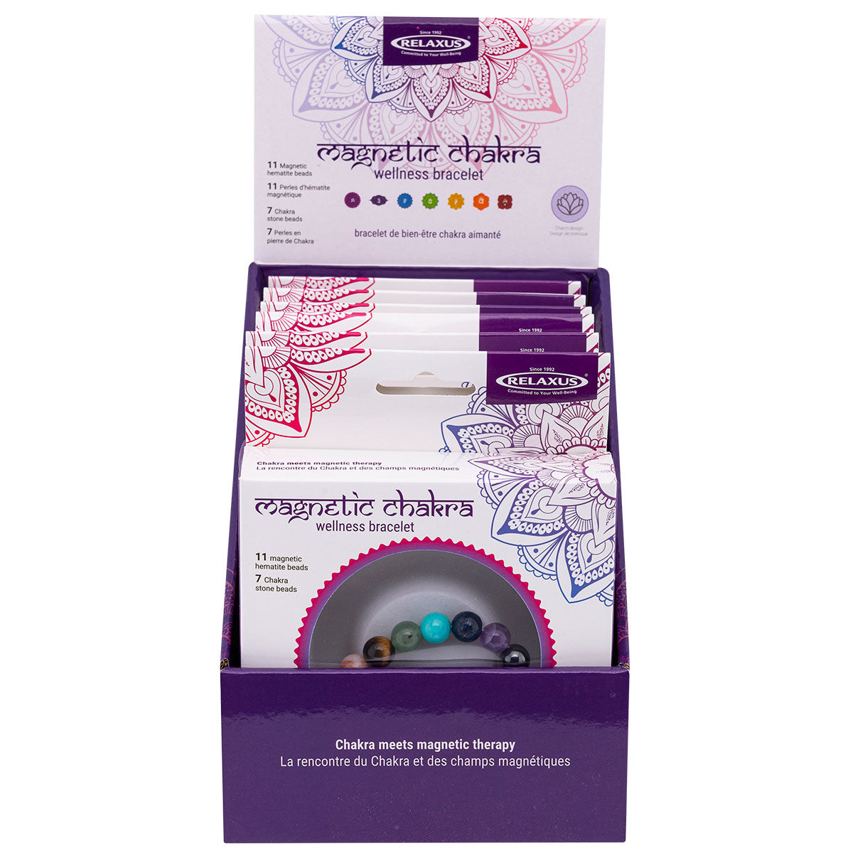 Wholesale Chakra Magnetic Bracelets Displayer of 6