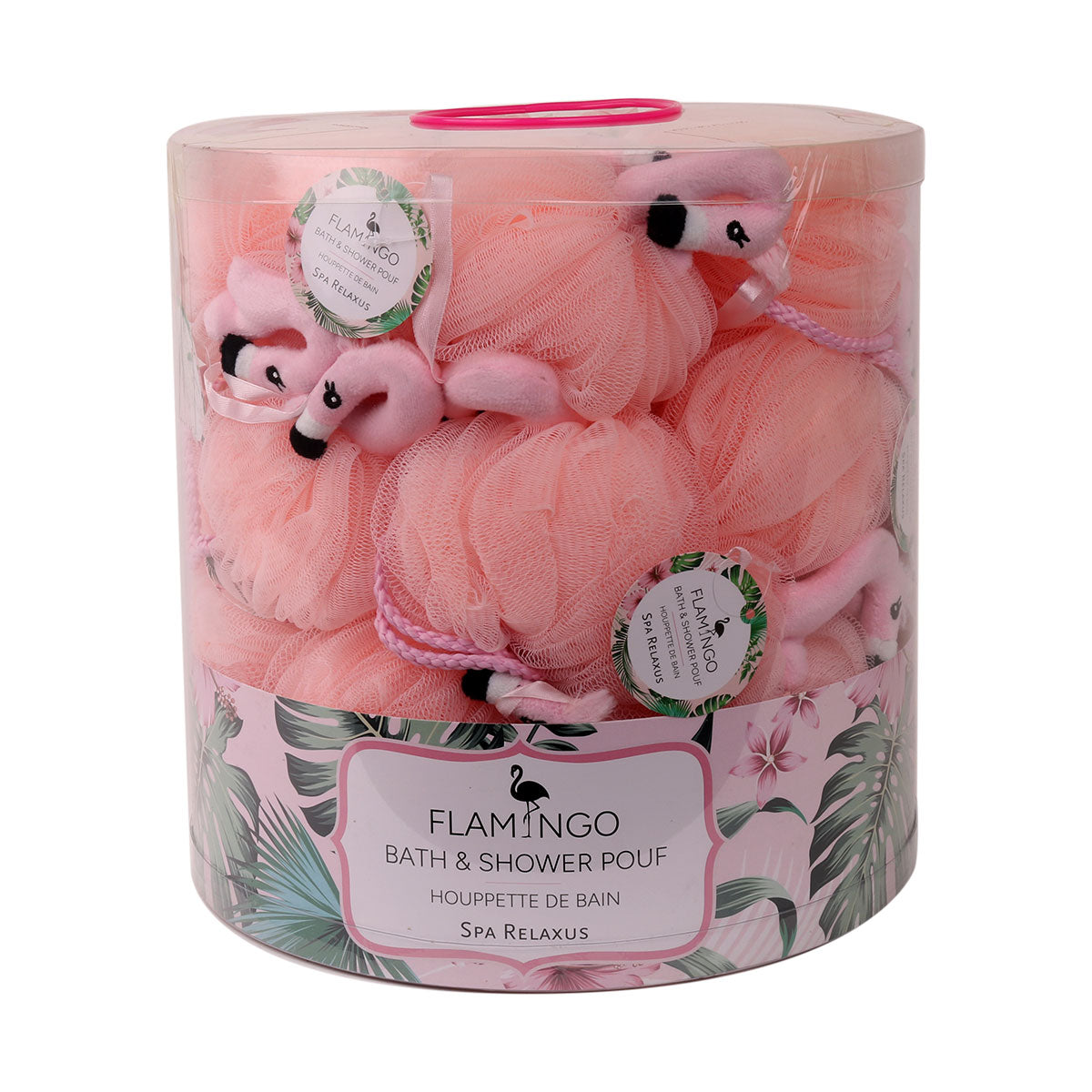 Wholesale Flamingo Bath & Shower Pouf - Displayer of 30
