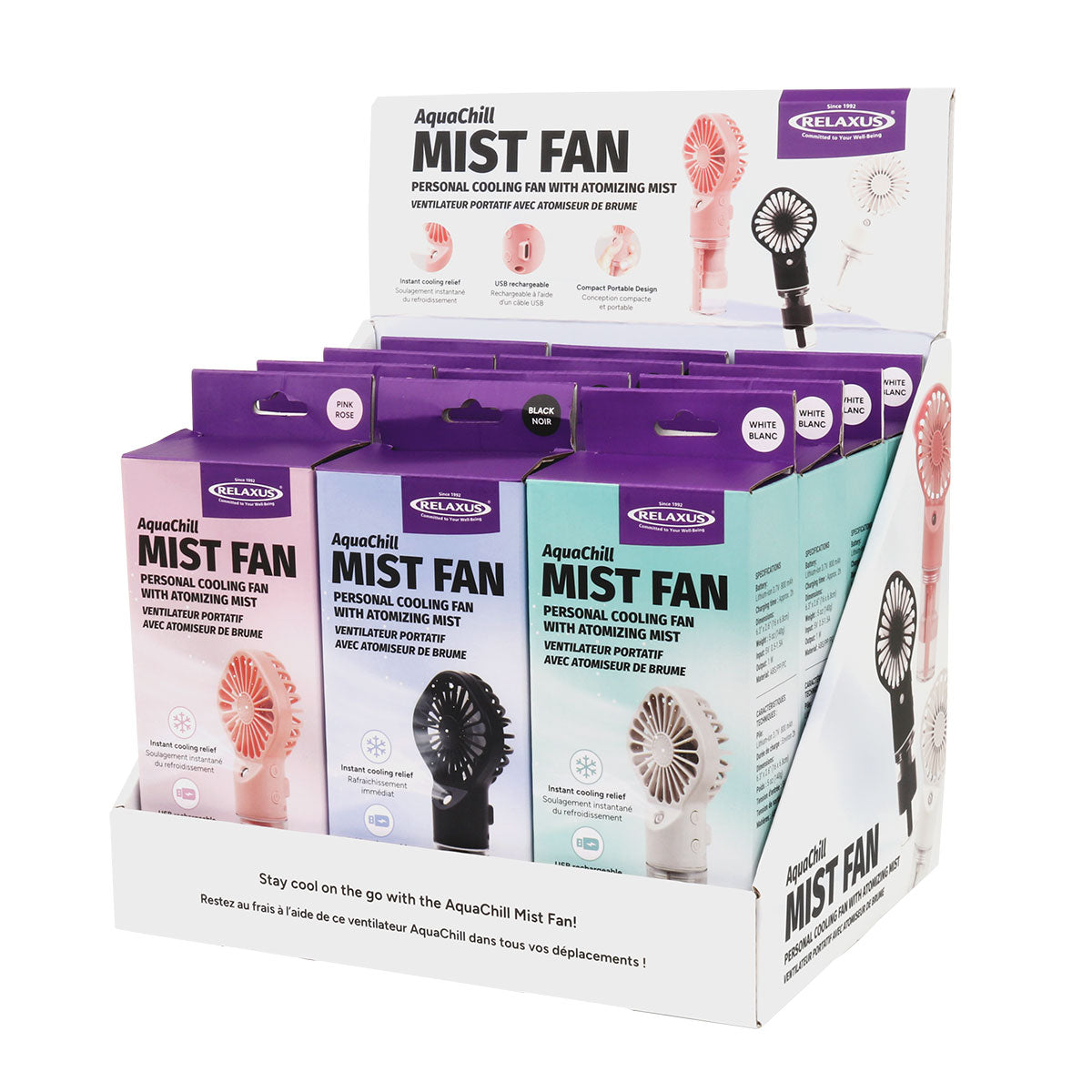 Wholesale AquaChill Mist Fan - Displayer of 12