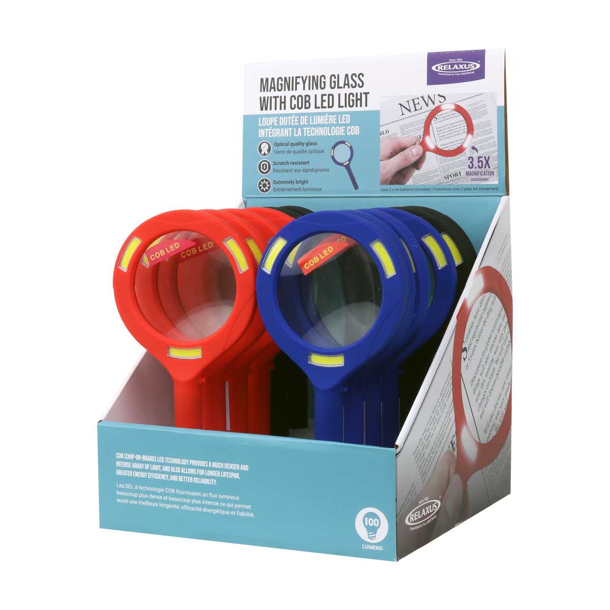 Wholesale Magnifying Glass with COB LED Light Displayer of 12