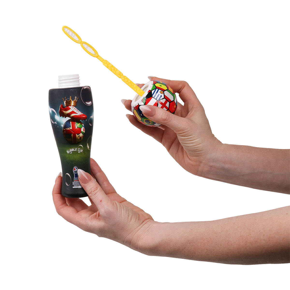 Wholesale Soccer-Themed Bubble Blower Displayer of 16