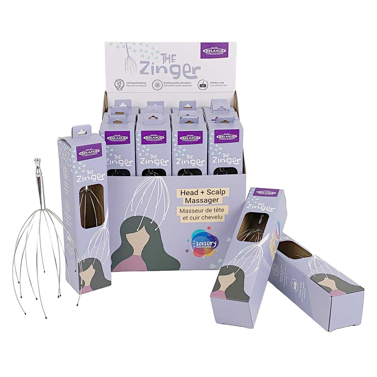 Wholesale Zinger Head Massager Displayer of 12