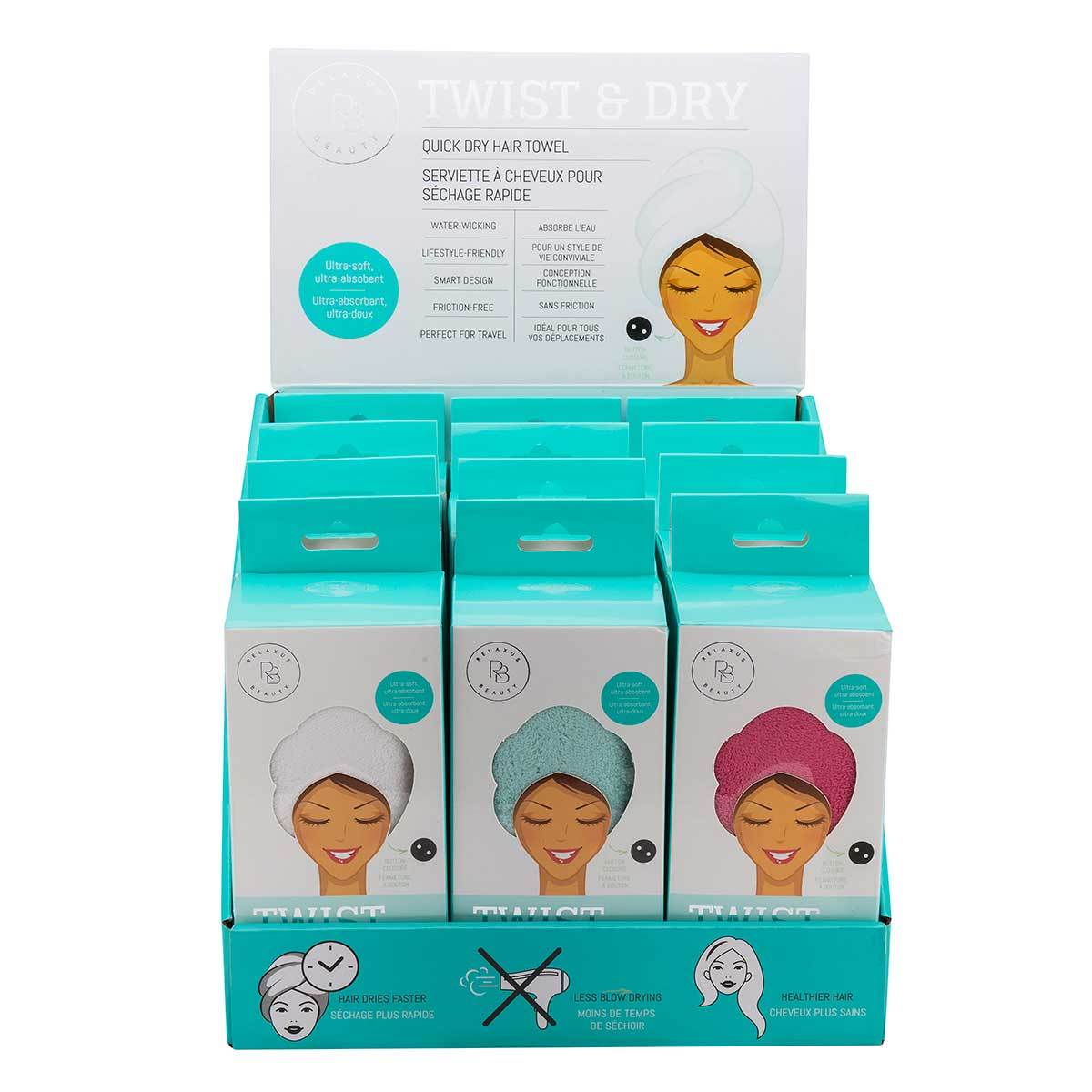 Relaxus Beauty Wholesale Twist & Dry Hair Towel Wrap