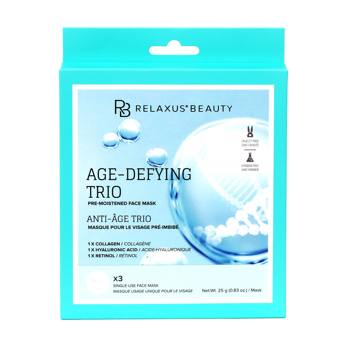Wholesale Age-Defying Trio Face Masks - Displayer of 12