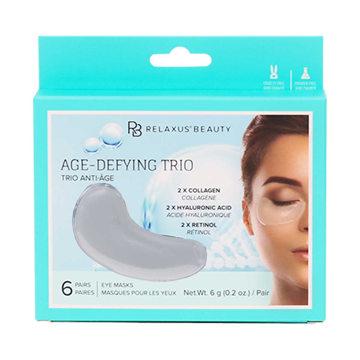 Wholesale Age-Defying Trio Hydrogel Eye Masks - Displayer of 12