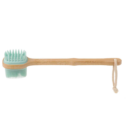 Wholesale Dual-Sided Small Turquoise Silicone Bath Brush