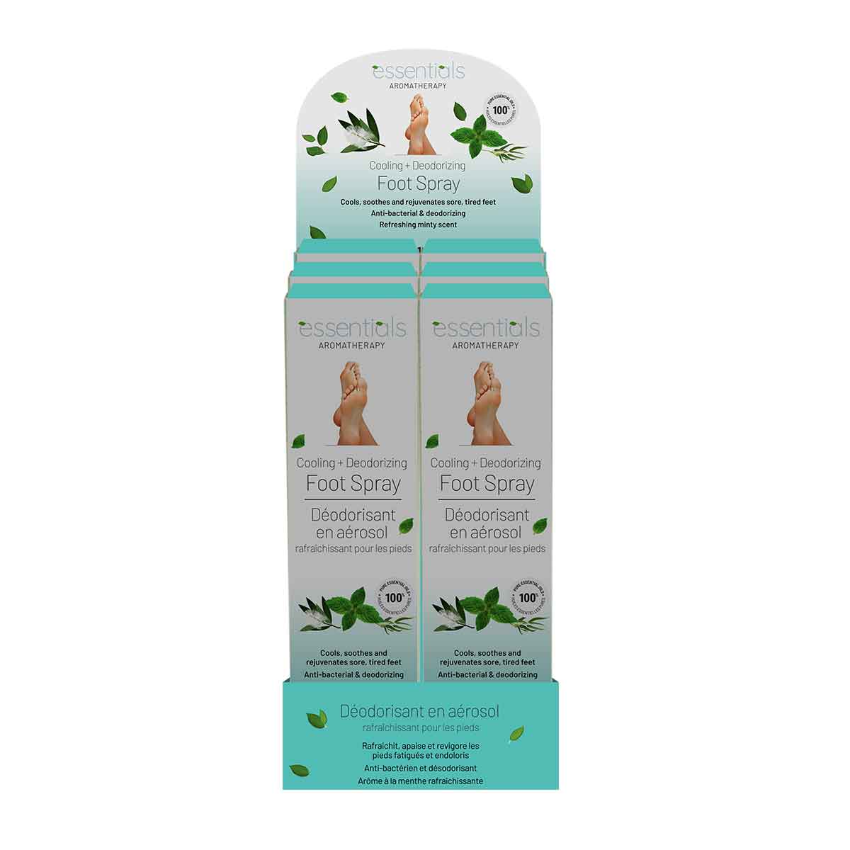 Wholesale Cooling & Deodorizing Foot Spray Displayer of 6