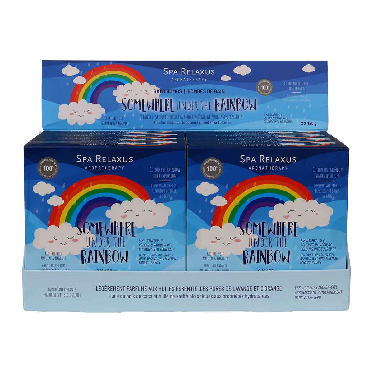 Wholesale Somewhere Under The Rainbow Bath Bombs (2 x 130g) - Displayer of 8