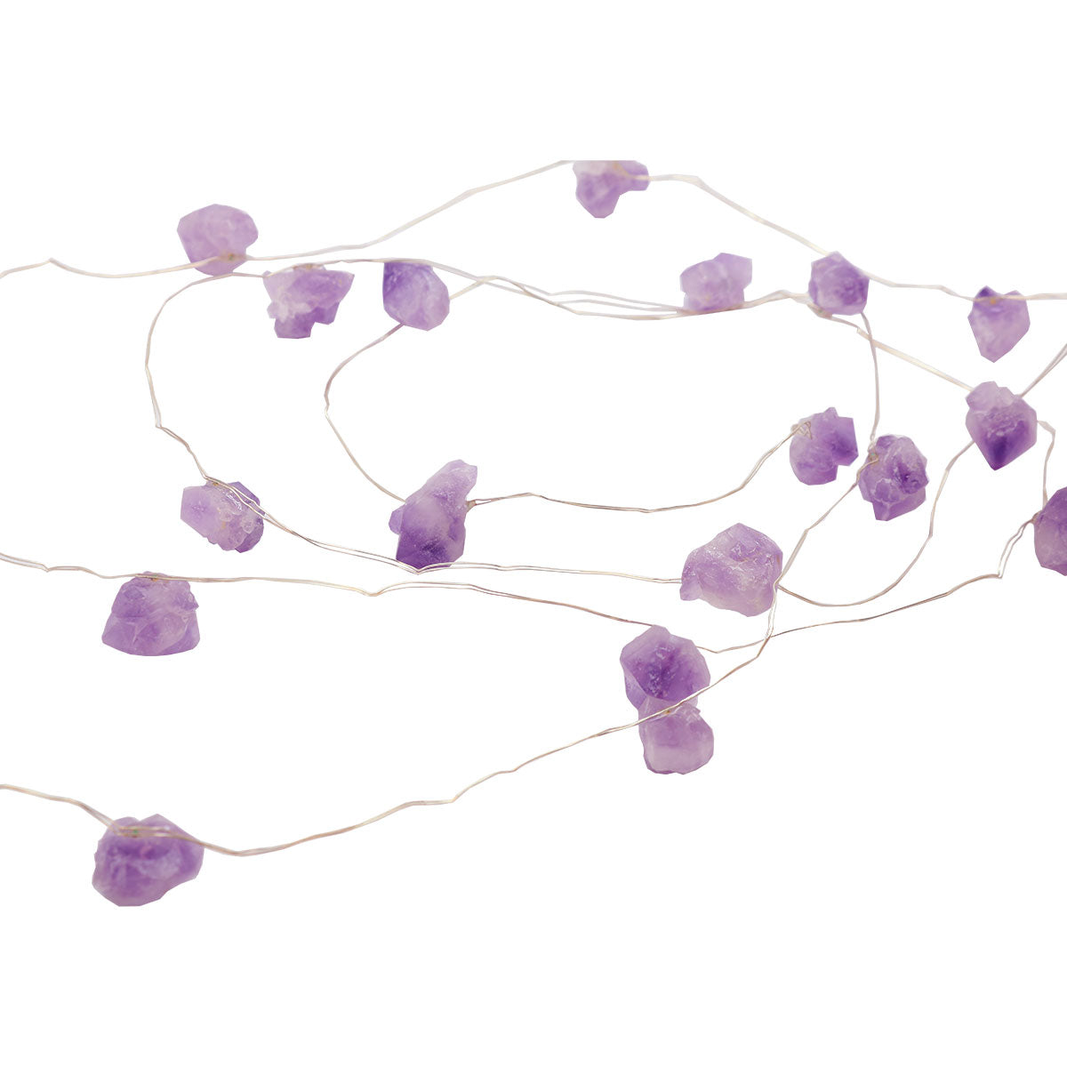 Wholesale Raw Crystal Gemstone String Lights Displayer of 6