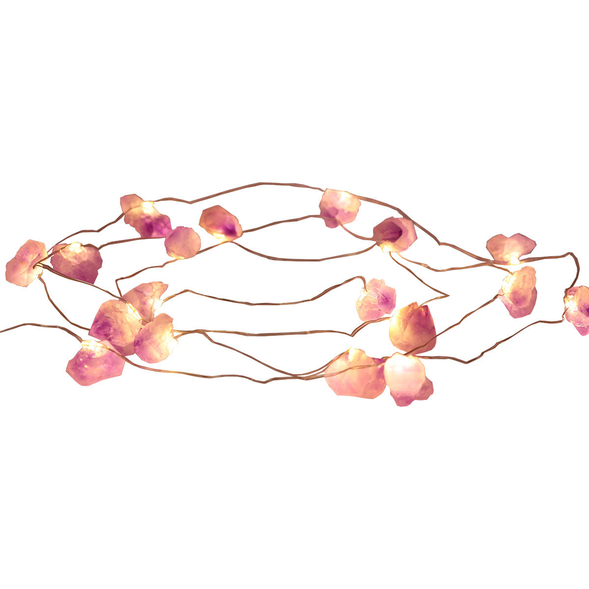 Wholesale Raw Crystal Gemstone String Lights Displayer of 6