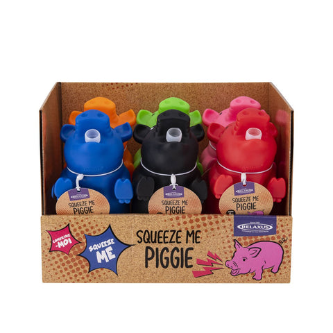 Wholesale Squeeze Me Piggy Novelty Toy Displayer of 6
