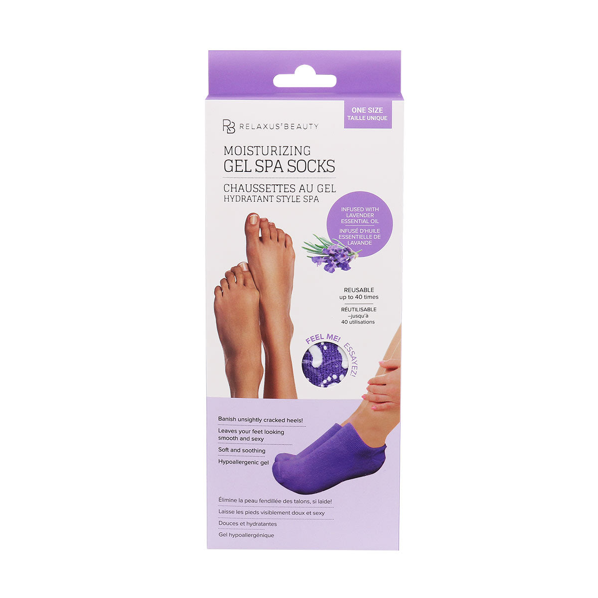 Wholesale Moisturizing Gel Spa Socks Displayer of 12