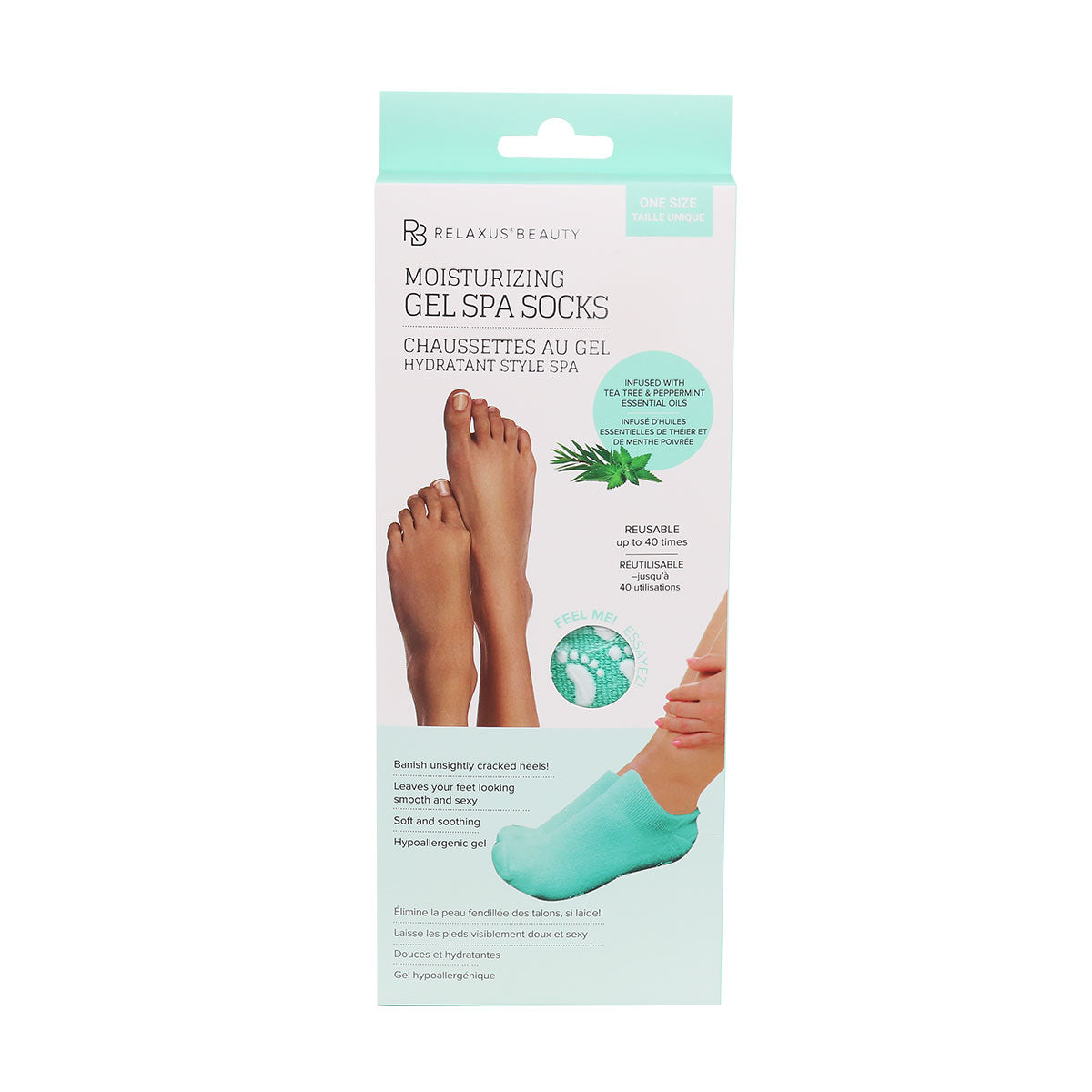 Wholesale Moisturizing Gel Spa Socks Displayer of 12