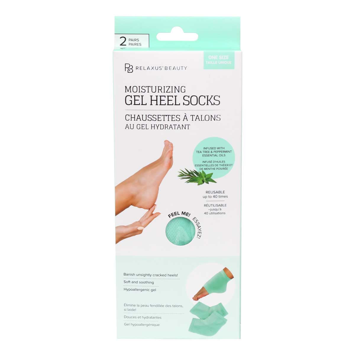 Wholesale Moisturizing Gel Heel Socks Displayer of 12