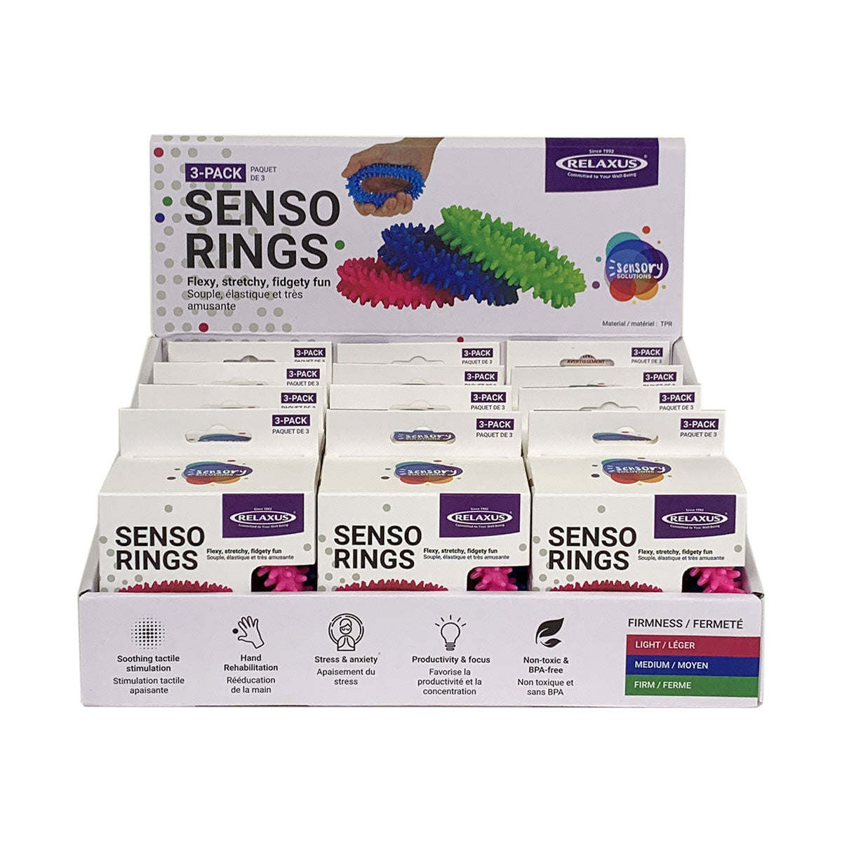 Wholesale Senso Rings (3-Piece Set) Displayer of 12