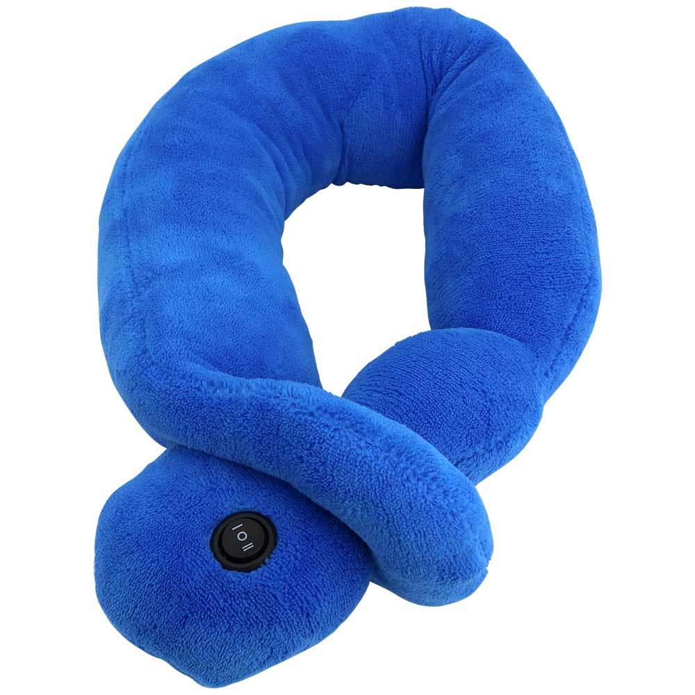 Health Touch Memory Foam Neck Massager Vibrating Blue Pillow