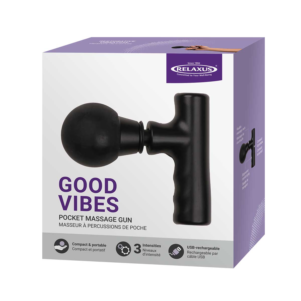 Wholesale Good Vibes Pocket Massage Gun - Displayer of 9