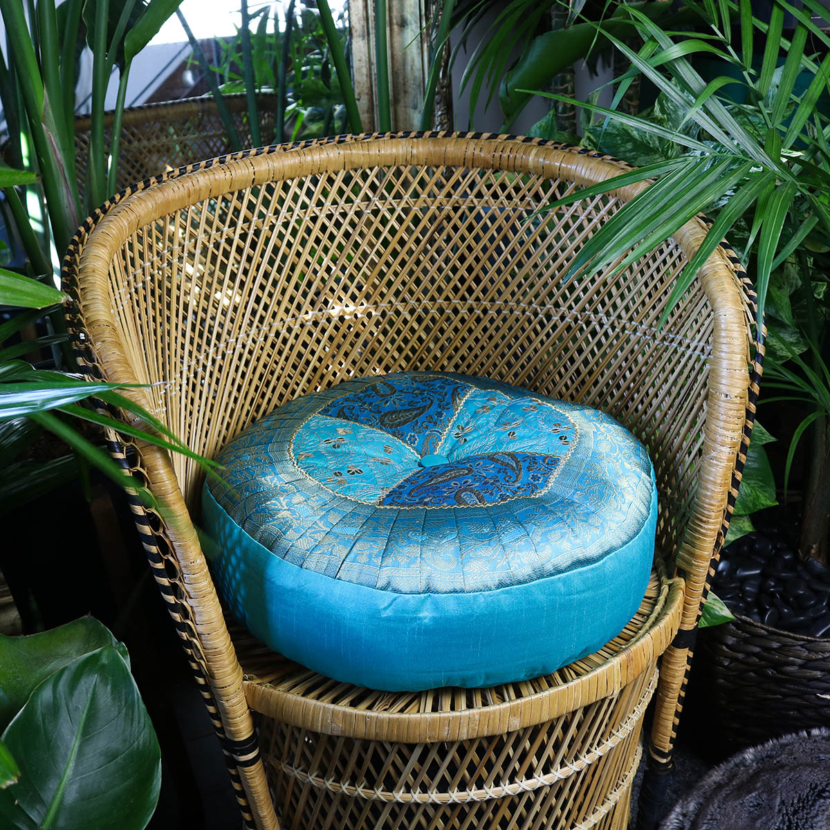 Blue Agra Meditation Cushion