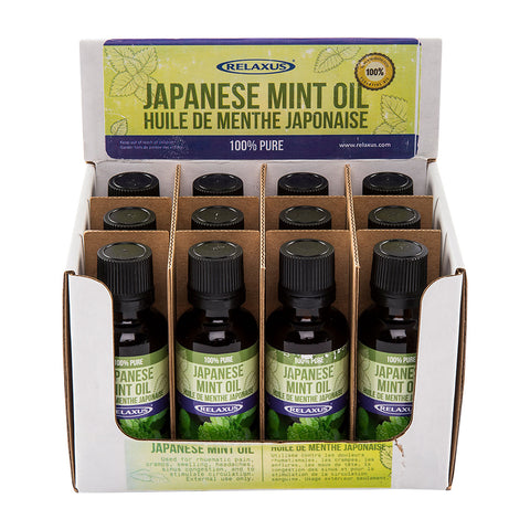 Wholesale Japanese Mint Oil 30 ml Bottles Displayer of 12