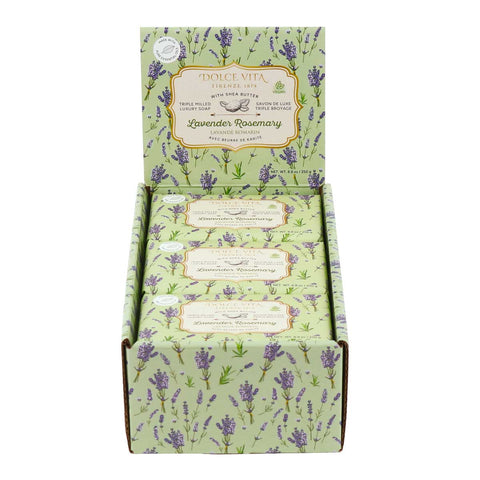 Wholesale Dolce Vita Triple Milled Luxury Soaps with Shea Butter - Displayer of 6