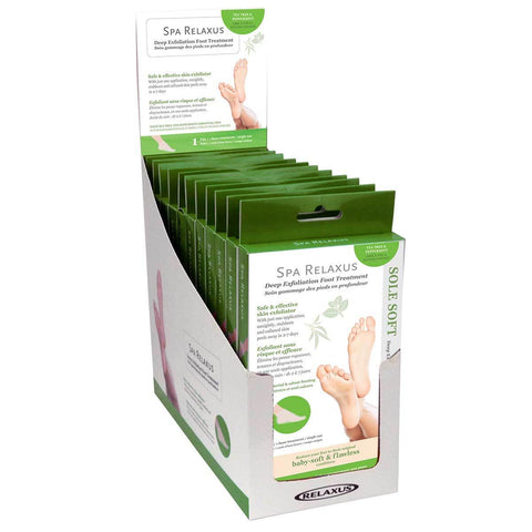 Wholesale Peppermint & Tea Tree Oil Deep Exfoliating Foot Mask - Displayer of 12