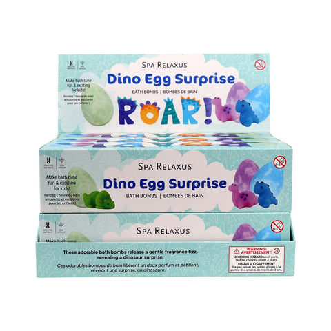 Wholesale Dino Egg Surprise Bath Bombs (3 x 100g) - Displayer of 6