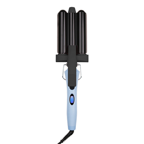 Triple Wave Roller 3-barrel hair waver; 25 mm triple barrel hair waver; hair waver with LCD display; dual voltage triple wave hair tool; nano technology hair waver; Triple Wave Roller styling tool