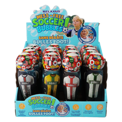 Wholesale Soccer-Themed Bubble Blower Displayer of 16