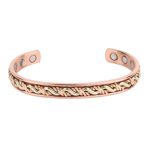 Wholesale Tri-Colour Magnetic Copper Bangle Bracelet