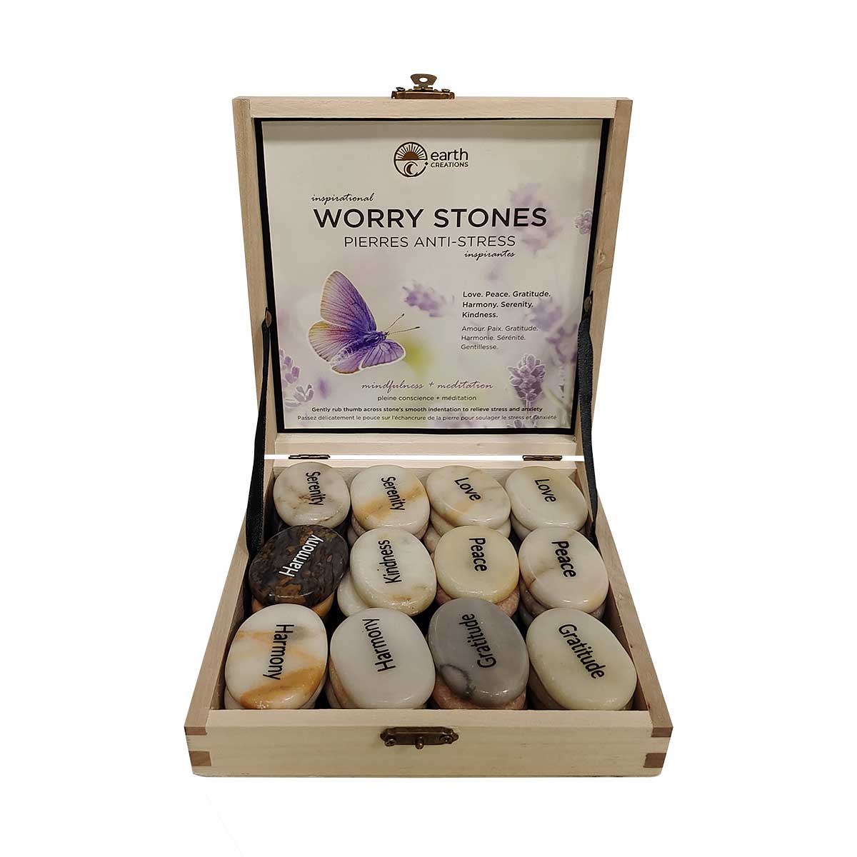 Wholesale Inspirational Worry Stones Displayer of 36