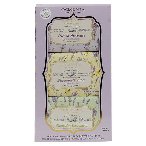 Wholesale Dolce Vita Triple Milled Luxury Soaps with Shea Butter (3-Pack)