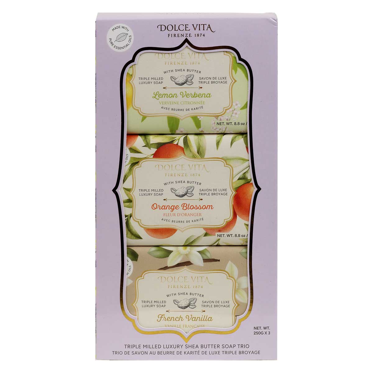 Wholesale Dolce Vita Triple Milled Luxury Soaps with Shea Butter (3-Pack)