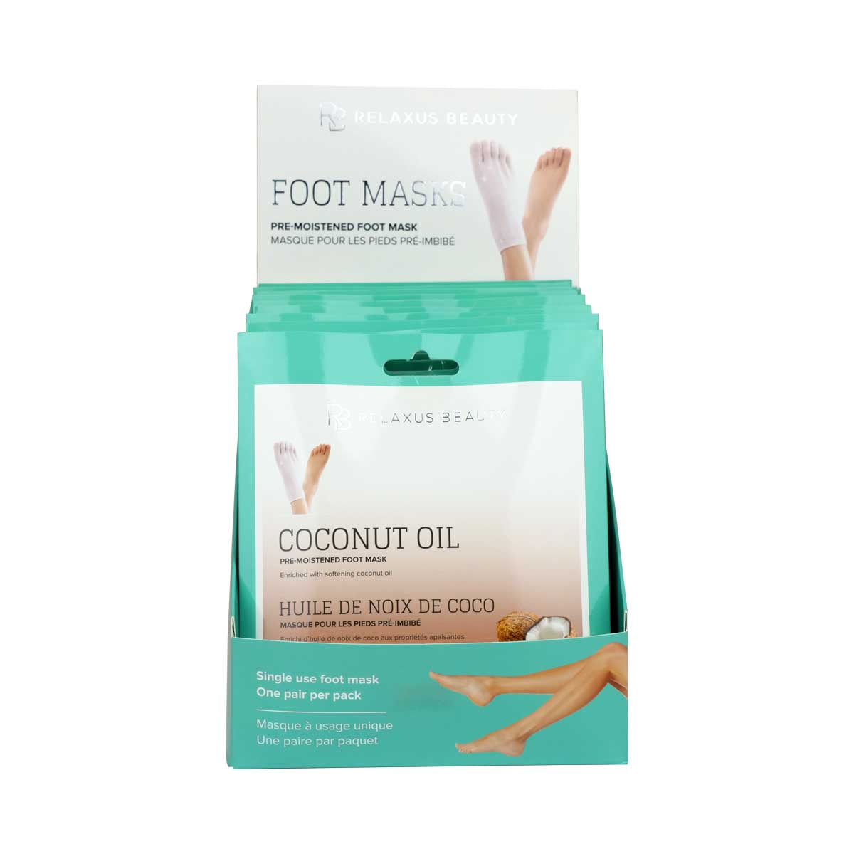 Foot Masks coconut oil displayer
