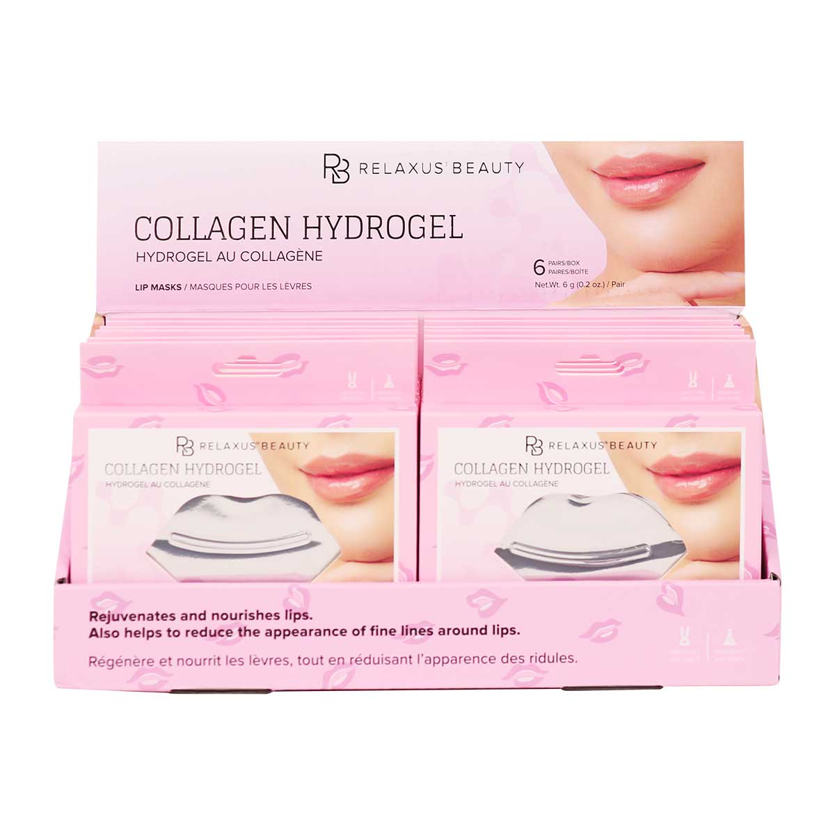 Wholesale Collagen Hydrogel Lip Masks Lip Masks - Displayer of 12