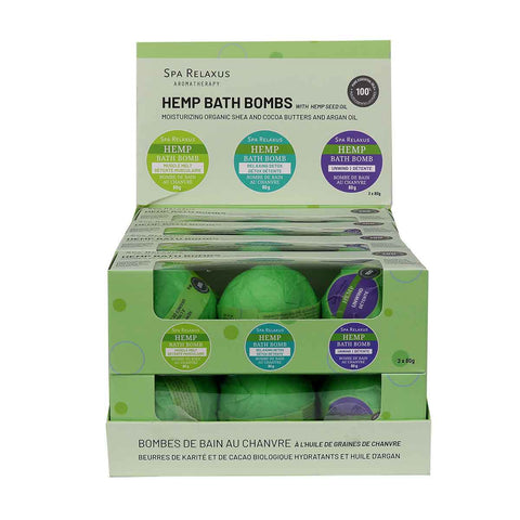 Wholesale Hemp Bath Bombs 3 Piece Gift Set - Displayer of 8