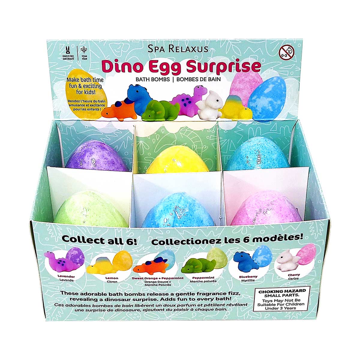 Wholesale Dino Egg Surprise Bath Bombs - Displayer of 6