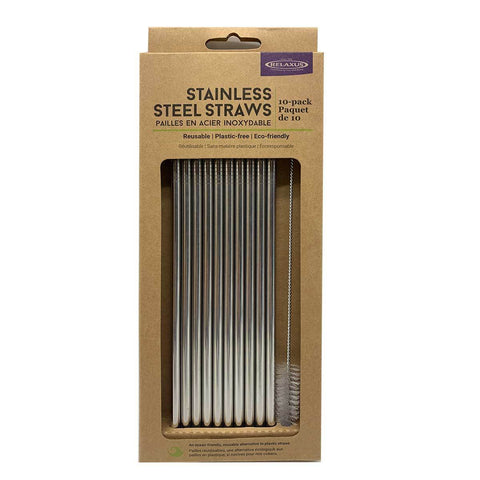 Wholesale Stainless Steel Reusable Straw Kit (10-pack) 