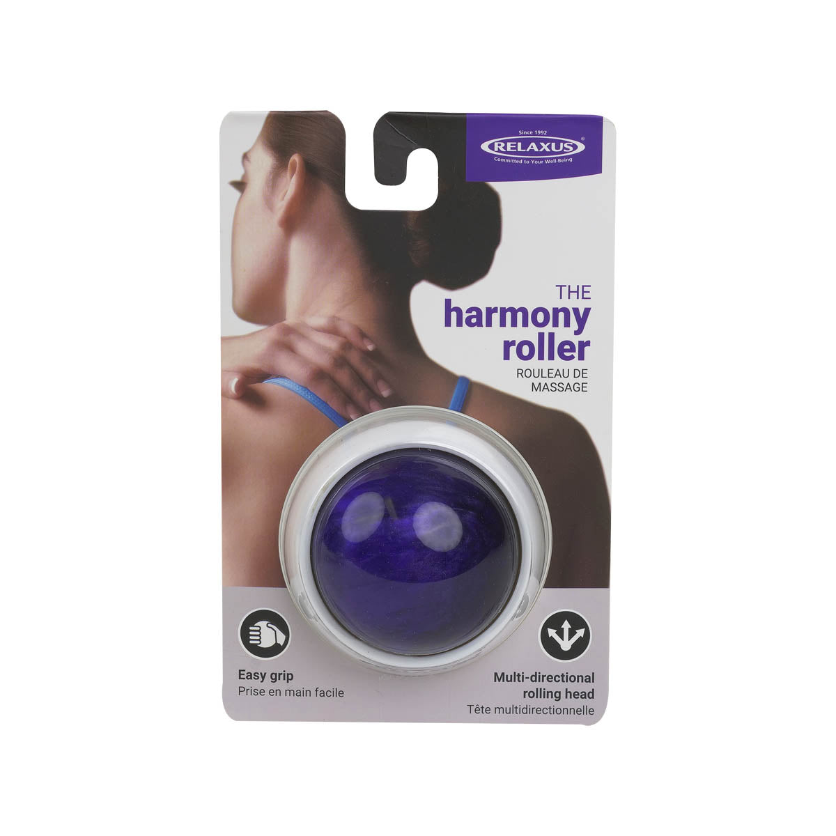 Harmony Handheld Massage Rollers Blister Pack purple packaging