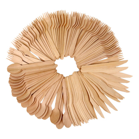 Wholesale Disposable Wooden Cutlery (100-pack)