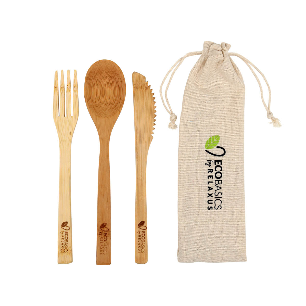 Reusable Bamboo 3-Piece Cutlery Set