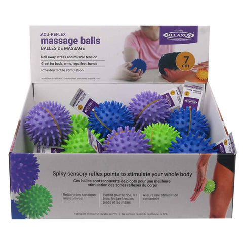 Wholesale Spiky Massage Balls Displayer of 12